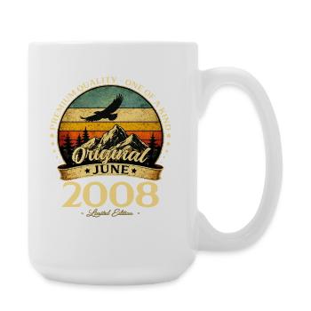 18th Birthday Gift Vintage June Vintage 2008 - Large Mug 440 ml - white - Right