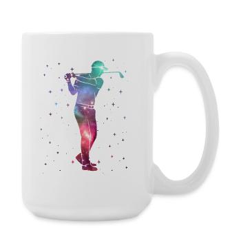 Golf Golfer Space Men Kids Golfer - Large Mug 440 ml - white - Right