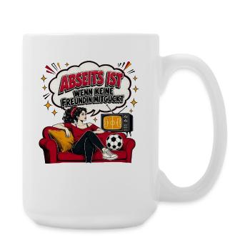 Abseits ist Retro Couch Pop-Art - Große Tasse 440 ml - Weiß - Rechts