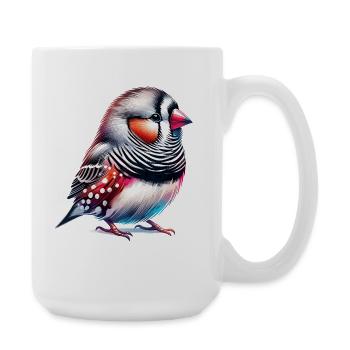 Zebrafink Motiv - Große Tasse 440 ml - Weiß - Rechts