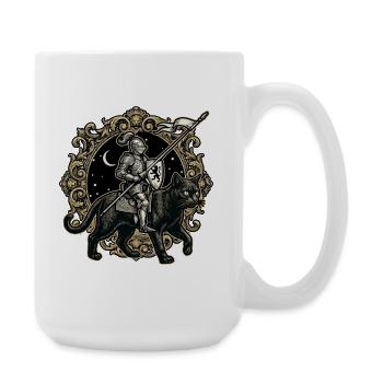 Cat Knight Ren Faire Medieval - Large Mug 440 ml - white - Right