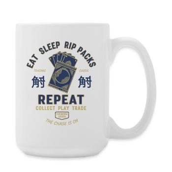 Eat Sleep Rip Packs Trading Cards Repeat - Large Mug 440 ml - white - Right