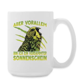 Budgie Wellensittich Australischer Sittich Budgie  - Große Tasse 440 ml - Weiß - Rechts