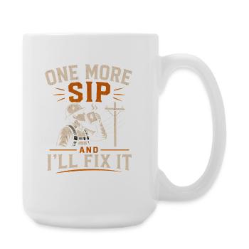 Coffee And Power Line Lineman Humor - Large Mug 440 ml - white - Right