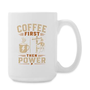 Power Line Coffee Electrician Technology - Large Mug 440 ml - white - Right