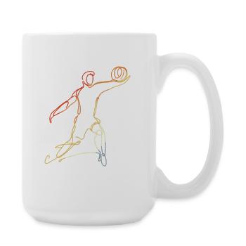 Volleyball Player Drawing Vintage - Large Mug 440 ml - white - Right