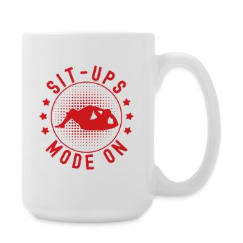 Fitness Fanatics Sit-Ups Mode On Calisthenics Gym - Large Mug 440 ml - white - Right