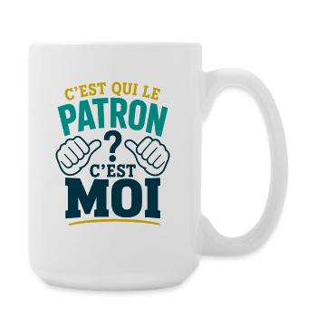 Patron Cadeau humour personnalisé - Grande tasse 440 ml - blanc - Droite