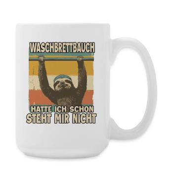 Faultier Fitness Schulsport Sportlehrer Fitness - Große Tasse 440 ml - Weiß - Rechts