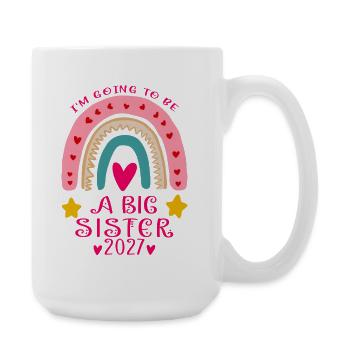 Big Sister 2027 Rainbow Hearts - Large Mug 440 ml - white - Right