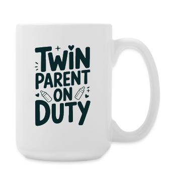 Parents jumeaux au ministère | Humour pour bébés - Grande tasse 440 ml - blanc - Droite