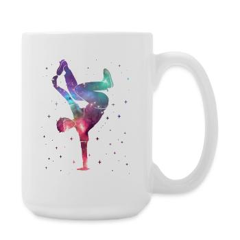 Breakdancing Breakdancer Weltraum Breakdance - Große Tasse 440 ml - Weiß - Rechts