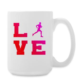 Geschenkidee für einen Running mit Running - Große Tasse 440 ml - Weiß - Rechts