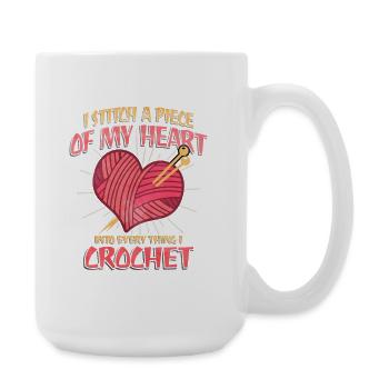 Valentine's Day Crochet Love - Large Mug 440 ml - white - Right