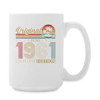 65e anniversaire Cadeau Millésime Juin Millésime 1961 - Grande tasse 440 ml - blanc - Droite
