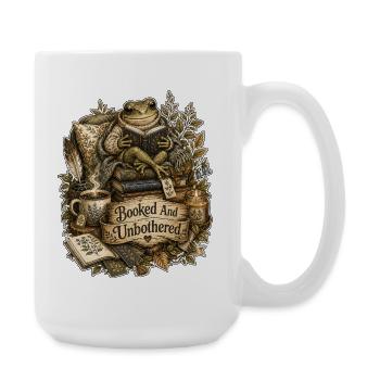 Booked And Unbothered Frog - Large Mug 440 ml - white - Right