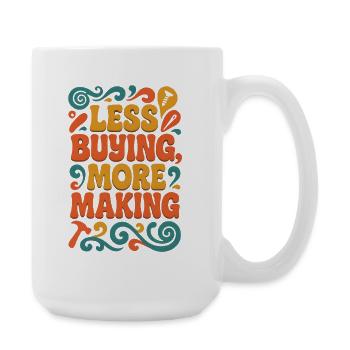Weniger kaufen | Upcycling Selbermachen - Große Tasse 440 ml - Weiß - Rechts
