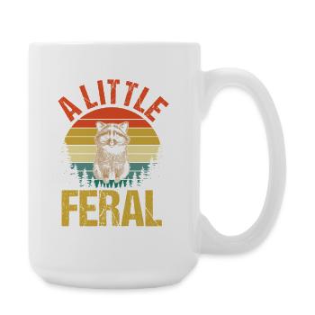 Trash Panda Raccoon A Little Feral - Large Mug 440 ml - white - Right