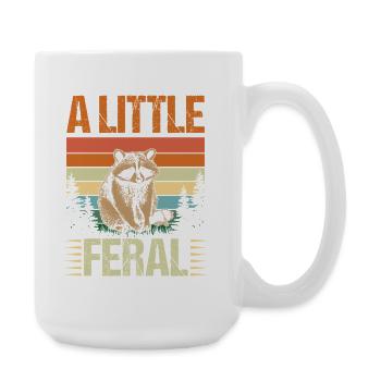 Trash Panda Raccoon A Little Feral - Large Mug 440 ml - white - Right