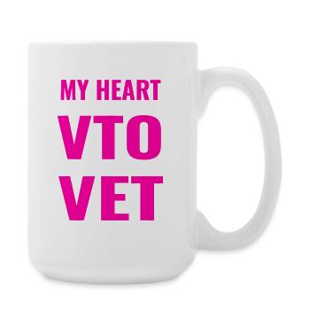 Heart Says VTO, Bills Say Vet - Large Mug 440 ml - white - Right