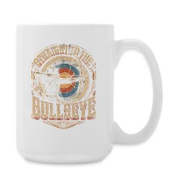 Archer de tir à l’arc droit dans le centre - Grande tasse 440 ml - blanc - Droite
