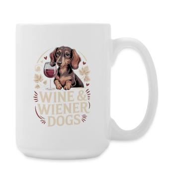 Wine & Wiener Dogs - Große Tasse 440 ml - Weiß - Rechts