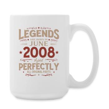 18th Birthday Gift Legend June Vintage 2008 - Large Mug 440 ml - white - Right