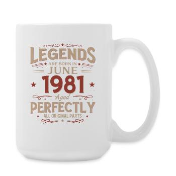 45e anniversaire cadeau Légende du millésime juin 1981 - Grande tasse 440 ml - blanc - Droite