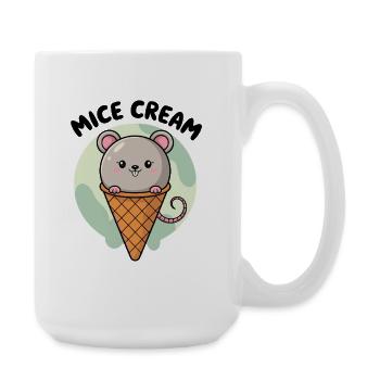 Mice Cream Lustiges Maus Eis Motiv - Große Tasse 440 ml - Weiß - Rechts