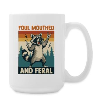 Trash Panda Raccoon - Große Tasse 440 ml - Weiß - Rechts