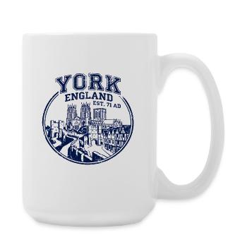 York England Medieval City Walls and Cathedral - Large Mug 440 ml - white - Right