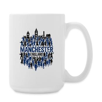 Manchester England Silhouette Skyline et Citizens - Grande tasse 440 ml - blanc - Droite