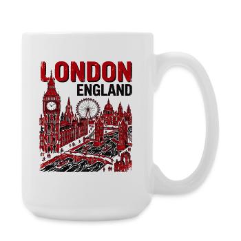 La silhouette de Londres en Angleterre avec ses monuments célèbres - Grande tasse 440 ml - blanc - Droite