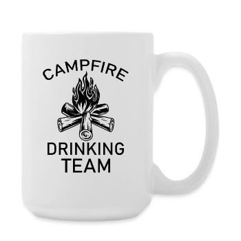 Campfire Drinking Team Funny Camping Party Gift - Large Mug 440 ml - white - Right