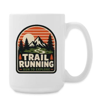 Trail Running Run to Explore Badge - Large Mug 440 ml - white - Right