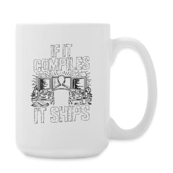 Game Developer If It Compiles It Gaming Programmer - Large Mug 440 ml - white - Right
