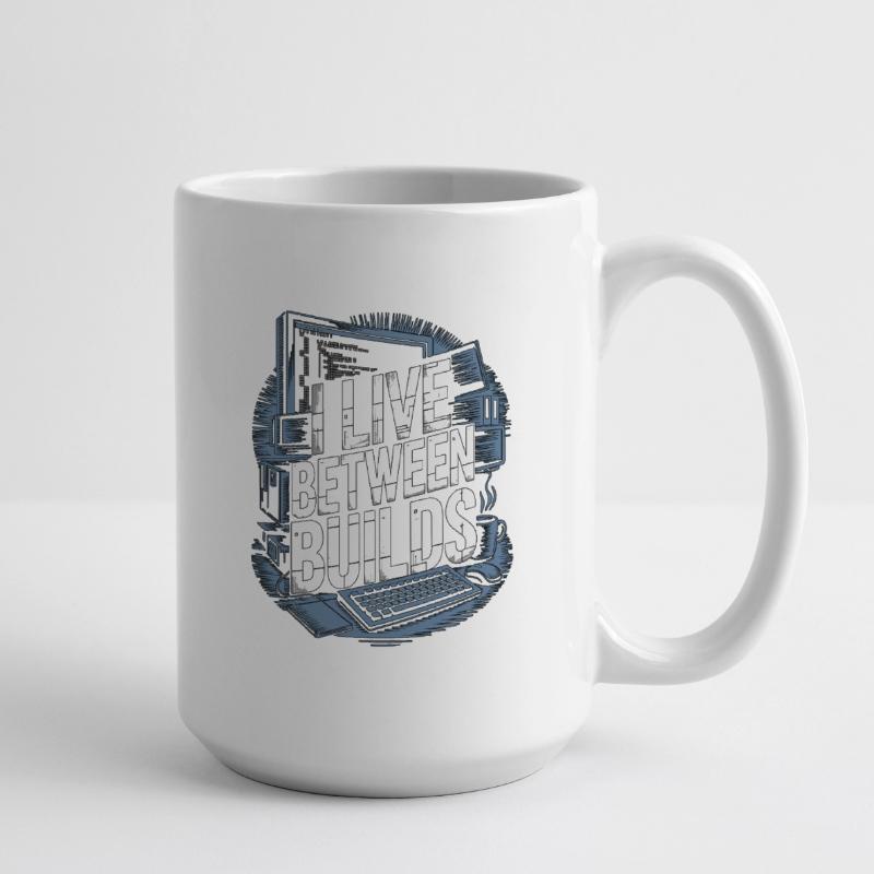Game Developer I Live Between Builds Game Coder Große Tasse 440 ml