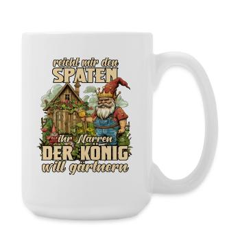 Schrebergarten Garten König Gartenarbeit Garten - Große Tasse 440 ml - Weiß - Rechts