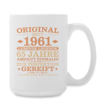 1961 Jahrgang 65 Jahre Absolut Einmalig - Große Tasse 440 ml - Weiß - Rechts