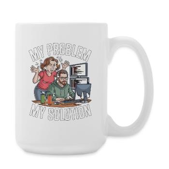 Game Developer My Problem My Pictogram Dad Mom - Große Tasse 440 ml - Weiß - Rechts