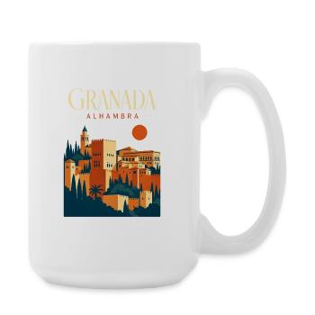 Granada Alhambra Travel Souvenir, Andalusia Spain - Große Tasse 440 ml - Weiß - Rechts