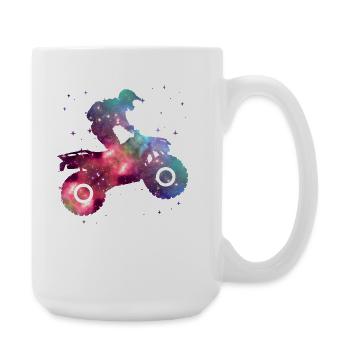 Quad ATV Weltraum Quadfahrer Kinder Herren Jungen  - Große Tasse 440 ml - Weiß - Rechts