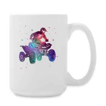 Quad ATV Weltraum Quadfahrer Kinder Jungen Offroad - Große Tasse 440 ml - Weiß - Rechts