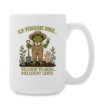 gärtner frosch humor, gärtner shirt, frosch shirt, - Große Tasse 440 ml - Weiß - Rechts