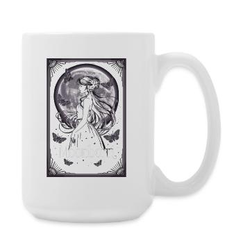 Moonborn motif with moon silhouette - Large Mug 440 ml - white - Right