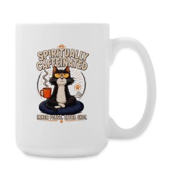 Méditation au café pour chat animé - Grande tasse 440 ml - blanc - Droite