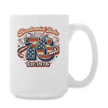 Bicentennial Babe Est 1976 USA Retro Design - Large Mug 440 ml - white - Right