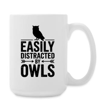 Eulen Sprüche Eule Lustiges Eulen Geschenk - Große Tasse 440 ml - Weiß - Rechts
