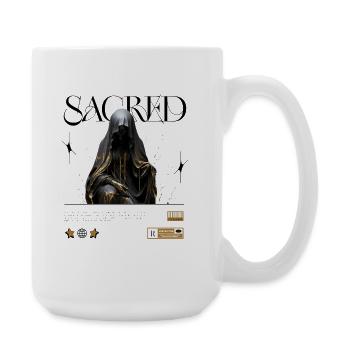 Voile sacré : Figure dorée - Grande tasse 440 ml - blanc - Droite