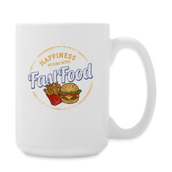 Fast Food Retro French Fries Snack Vintage Burger - Large Mug 440 ml - white - Right